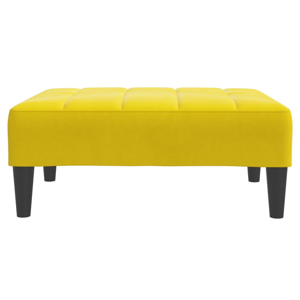 Schlafsofa 2-Sitzer mit Fußhocker Gelb Samt