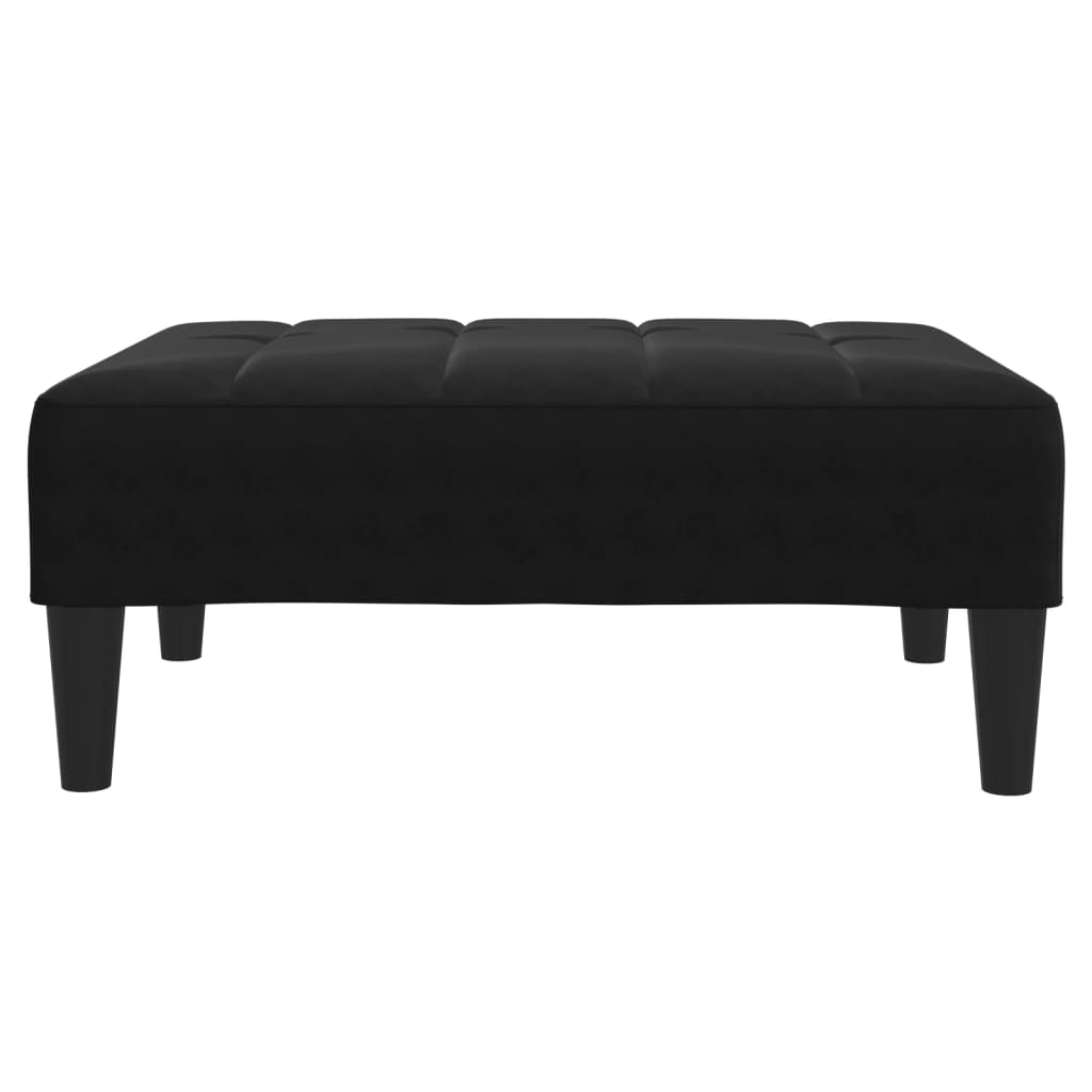 Schlafsofa 2-Sitzer mit Fußhocker Schwarz Samt