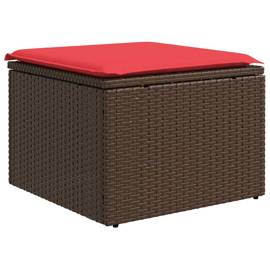 9-teiliges Gartensofa-Set mit Kissen, braun, Polyrattan