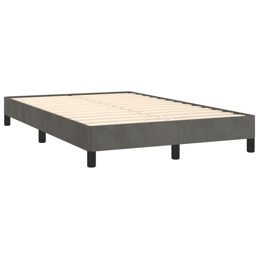 Lit à sommier tapissier avec matelas gris foncé 120x190 cm velours