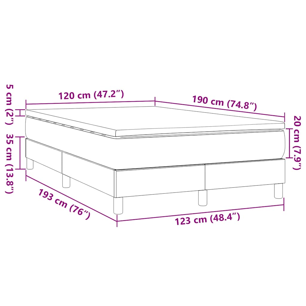 Boxspringbett mit Matratze Dunkelgrau 120x190 cm Stoff
