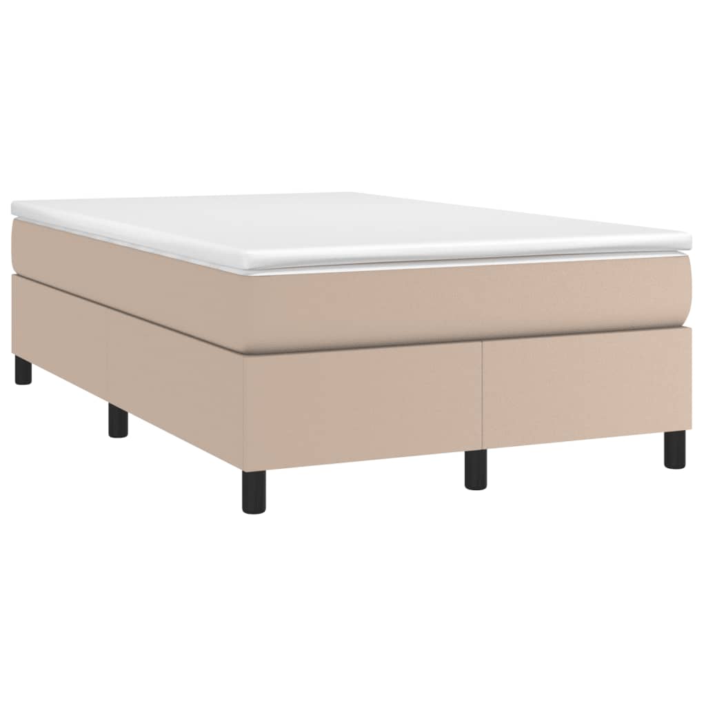 Matelas à sommier tapissier cappuccino-marron 120x190 cm cuir artificiel