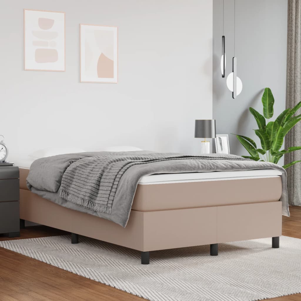 Matelas à sommier tapissier cappuccino-marron 120x190 cm cuir artificiel