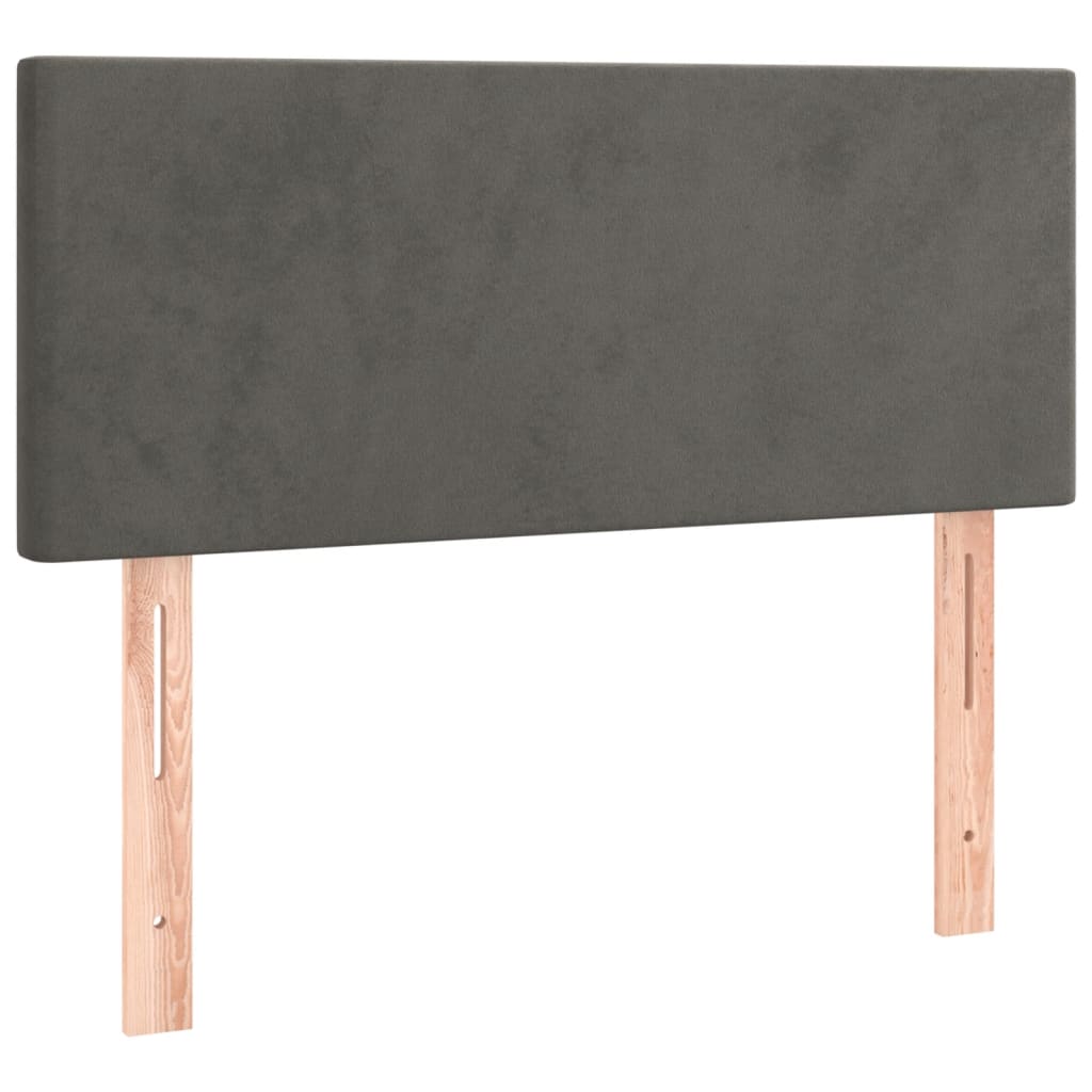 Lit à sommier tapissier avec matelas gris foncé 120x190 cm velours
