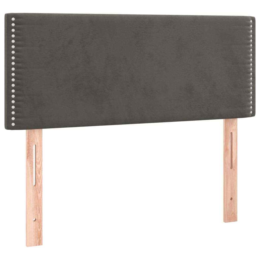 Lit à sommier tapissier avec matelas gris foncé 120x190 cm velours