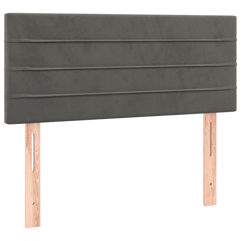 Lit à sommier tapissier avec matelas gris foncé 120x190 cm velours
