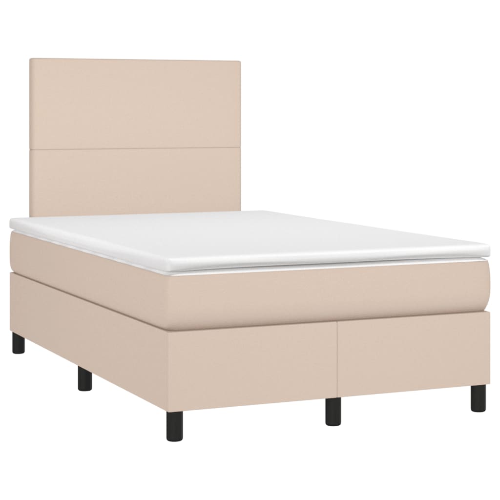 Matelas à sommier tapissier cappuccino-marron 120x190 cm cuir artificiel