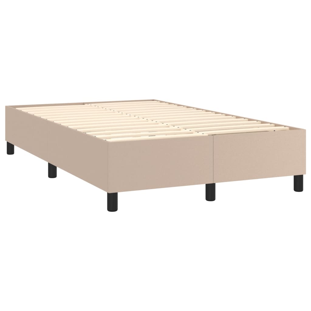 Box spring bed mattress cappuccino-brown 120x190 cm artificial leather