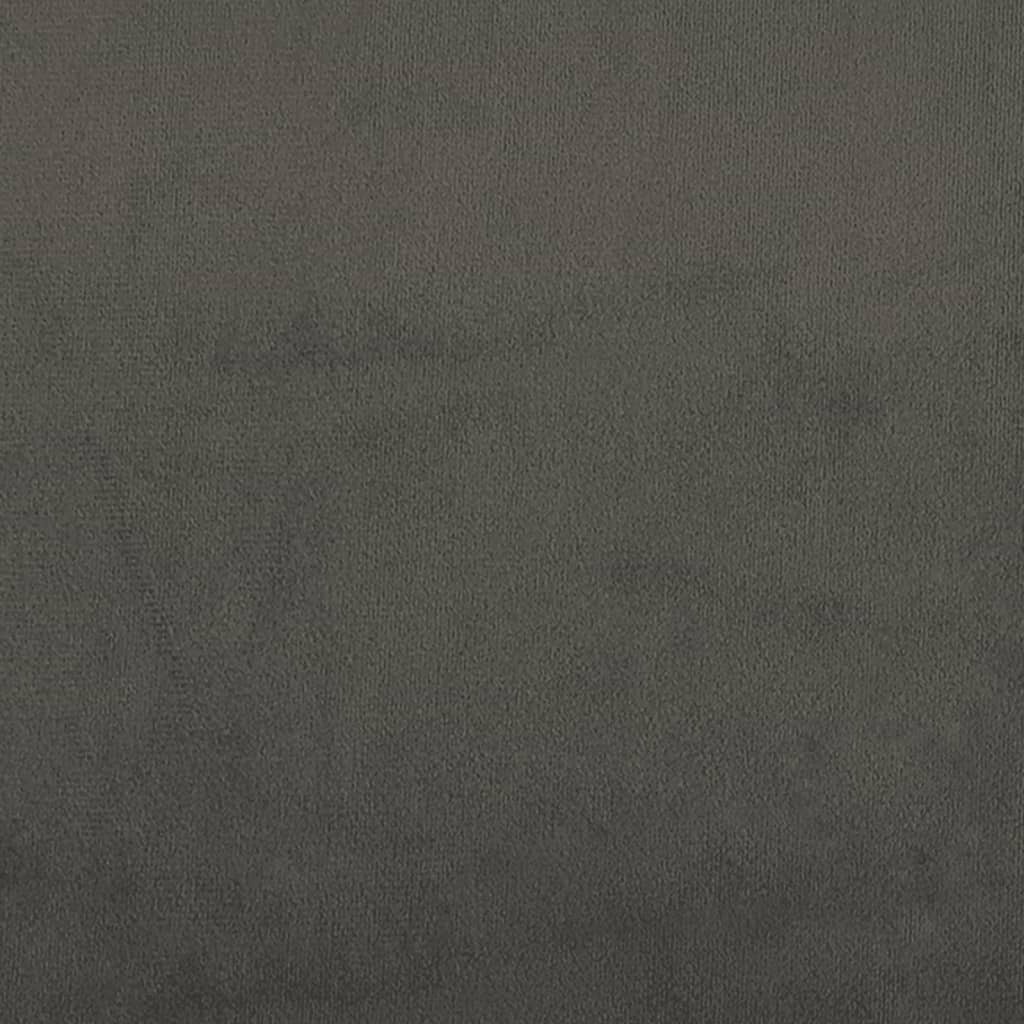 Lit à sommier tapissier avec matelas gris foncé 120x190 cm velours