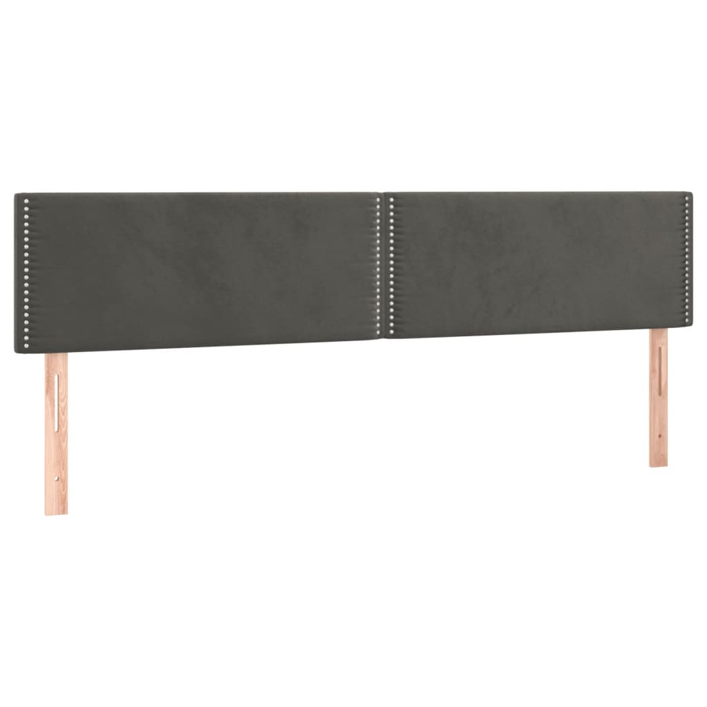 Lit à sommier tapissier avec matelas gris foncé 120x190 cm velours