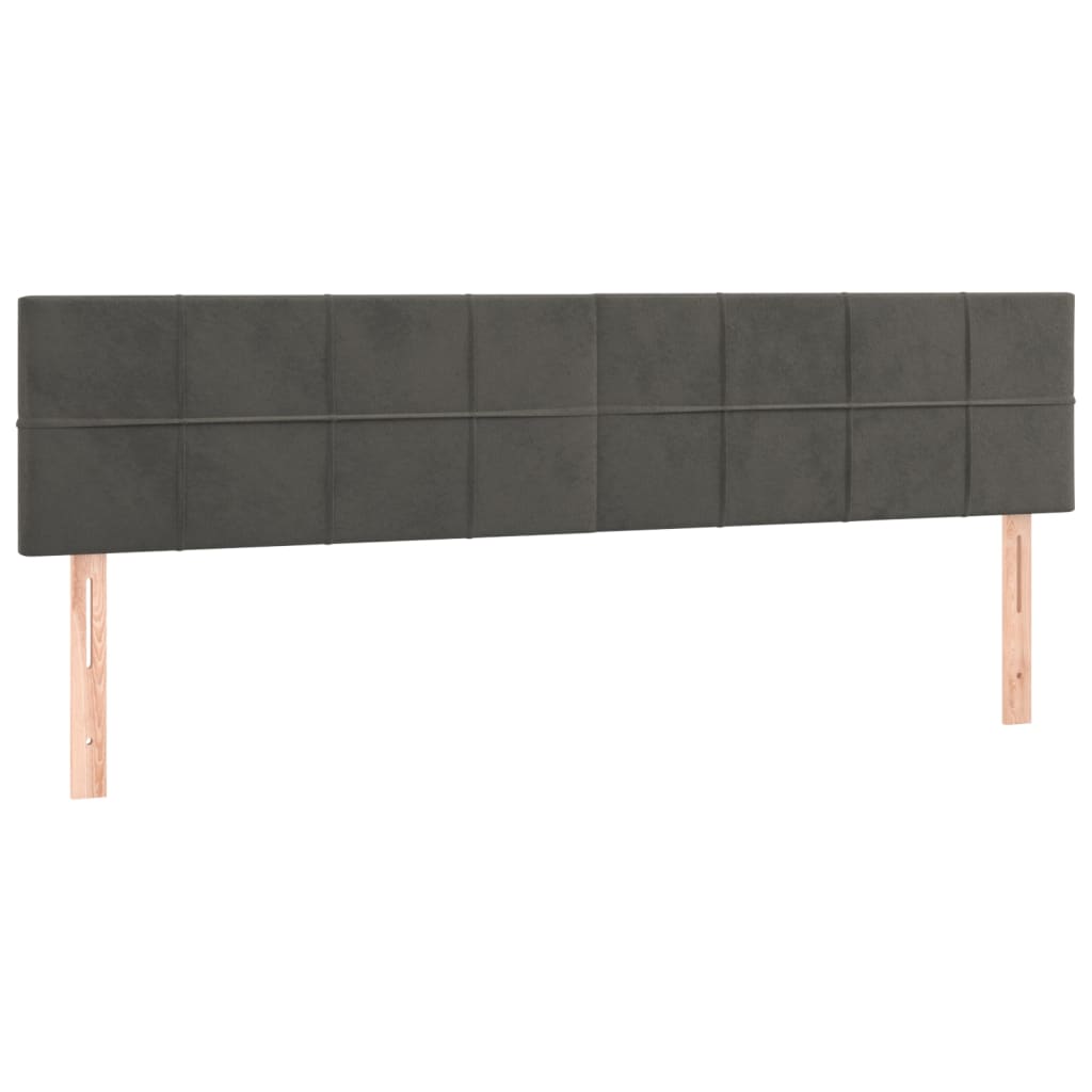 Lit à sommier tapissier avec matelas gris foncé 120x190 cm velours