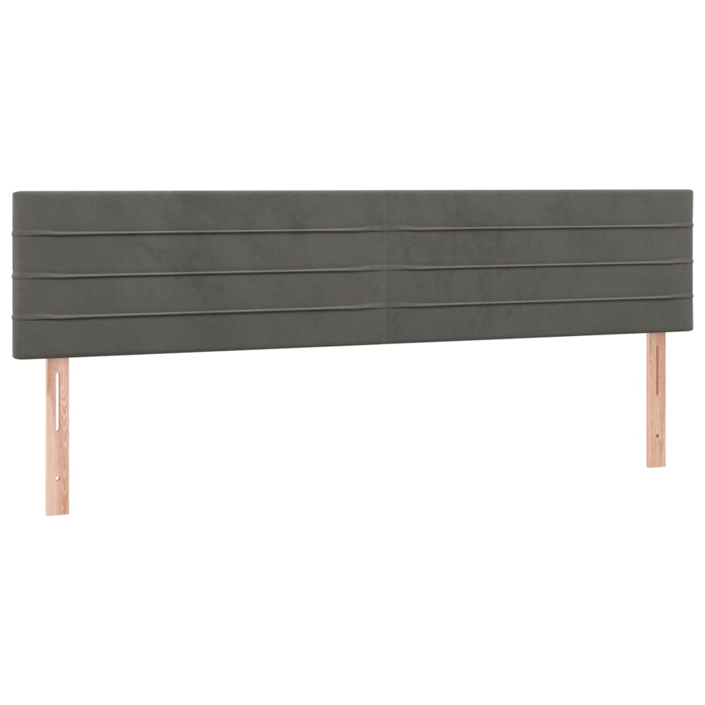 Lit à sommier tapissier avec matelas gris foncé 120x190 cm velours
