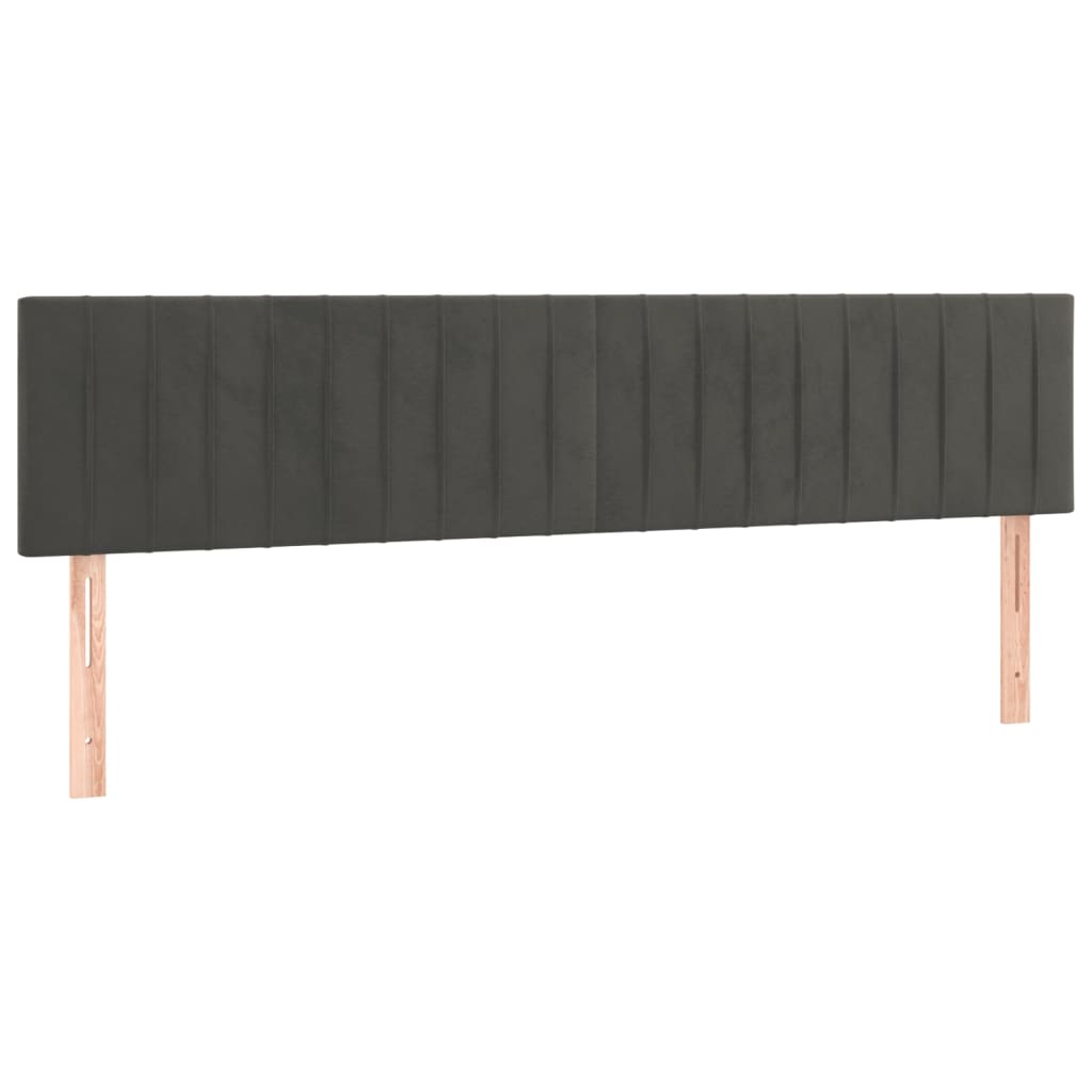 Lit à sommier tapissier avec matelas gris foncé 120x190 cm velours