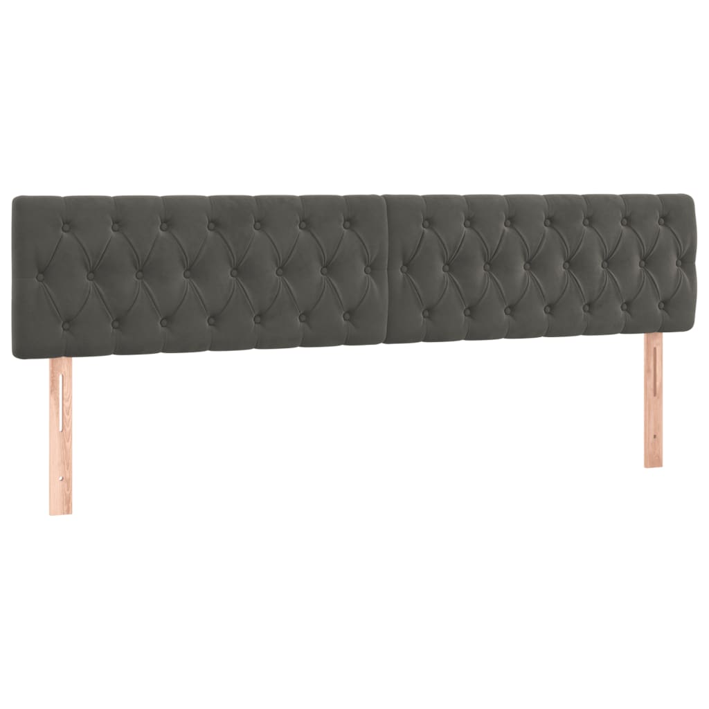 Lit à sommier tapissier avec matelas gris foncé 120x190 cm velours