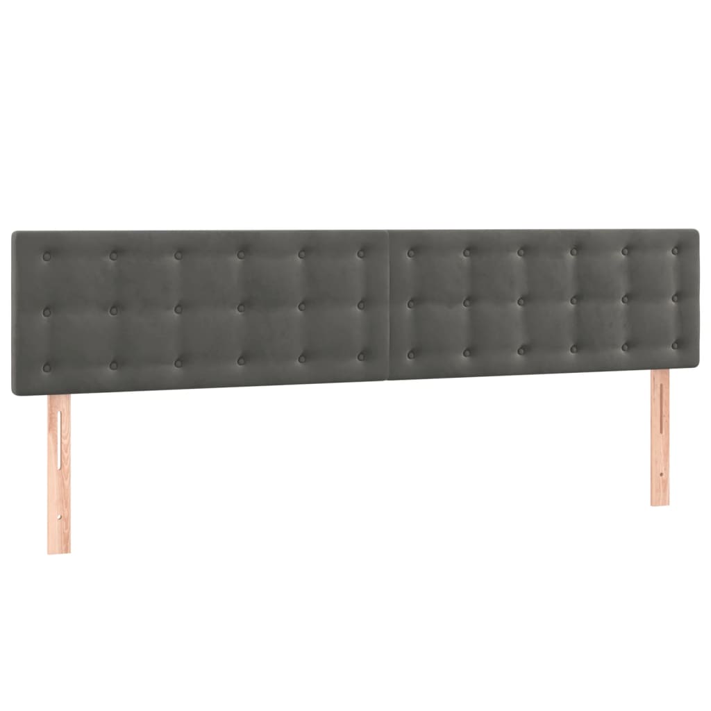 Lit à sommier tapissier avec matelas gris foncé 120x190 cm velours