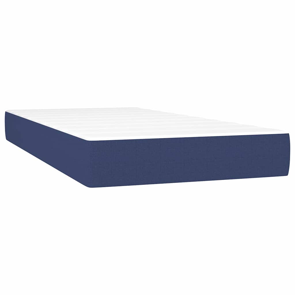 Lit à sommier tapissier avec matelas et LED bleu 120x190 cm tissu