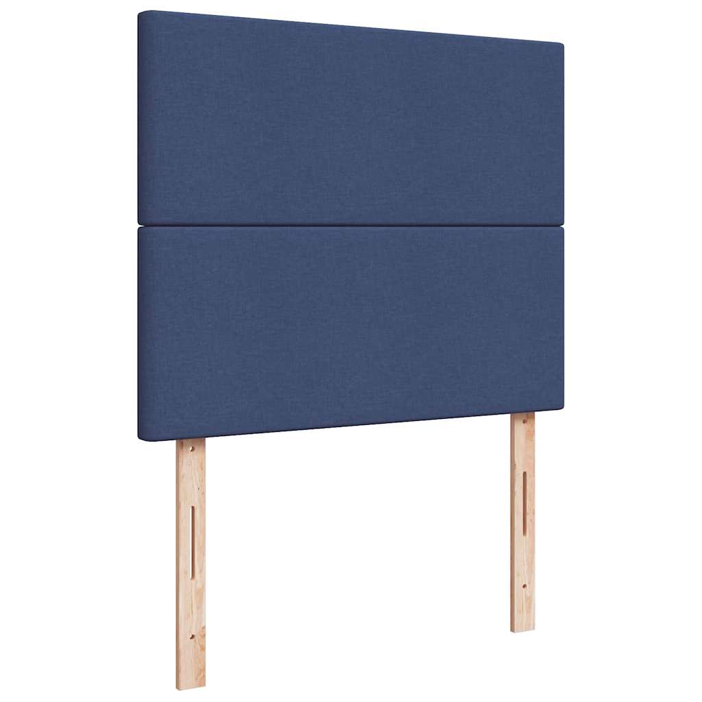 Lit à sommier tapissier avec matelas et LED bleu 120x190 cm tissu