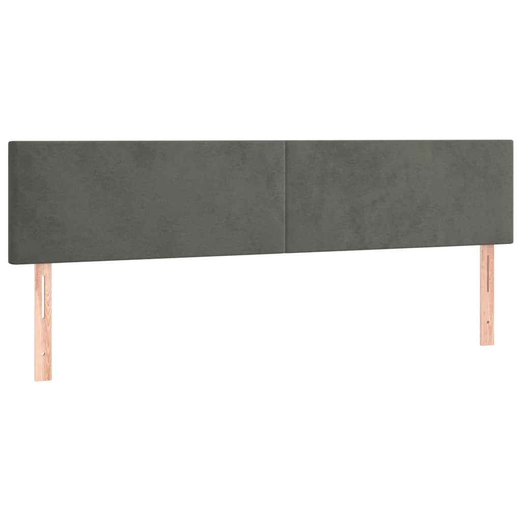 Lit à sommier tapissier avec matelas gris foncé 120x190 cm velours