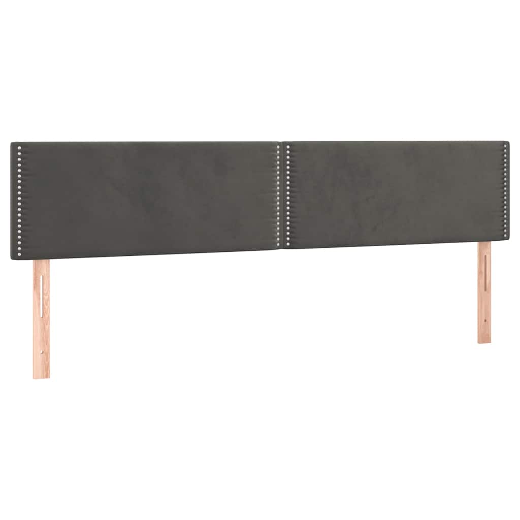 Lit à sommier tapissier avec matelas gris foncé 120x190 cm velours