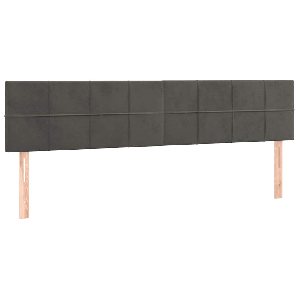 Lit à sommier tapissier avec matelas gris foncé 120x190 cm velours