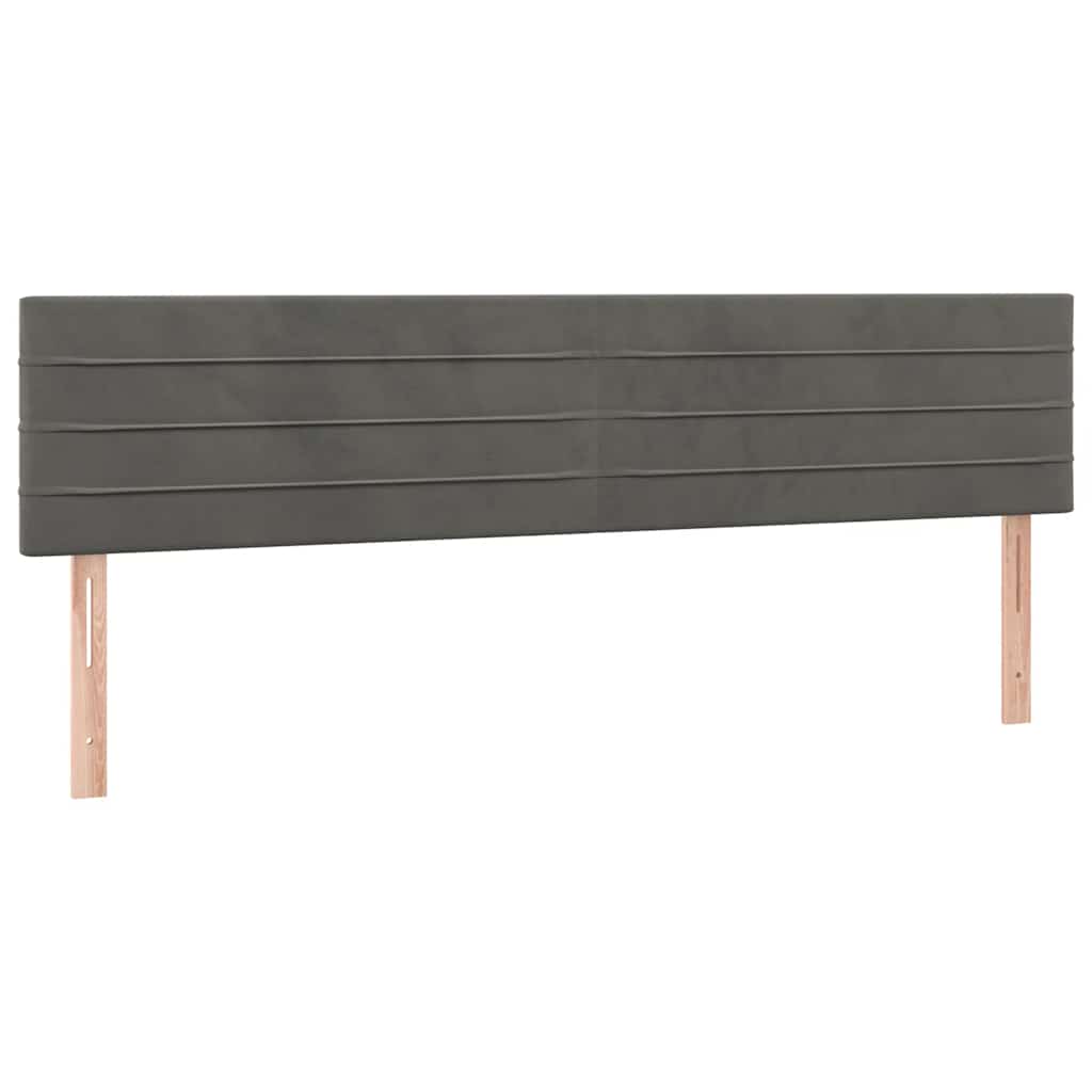 Lit à sommier tapissier avec matelas gris foncé 120x190 cm velours