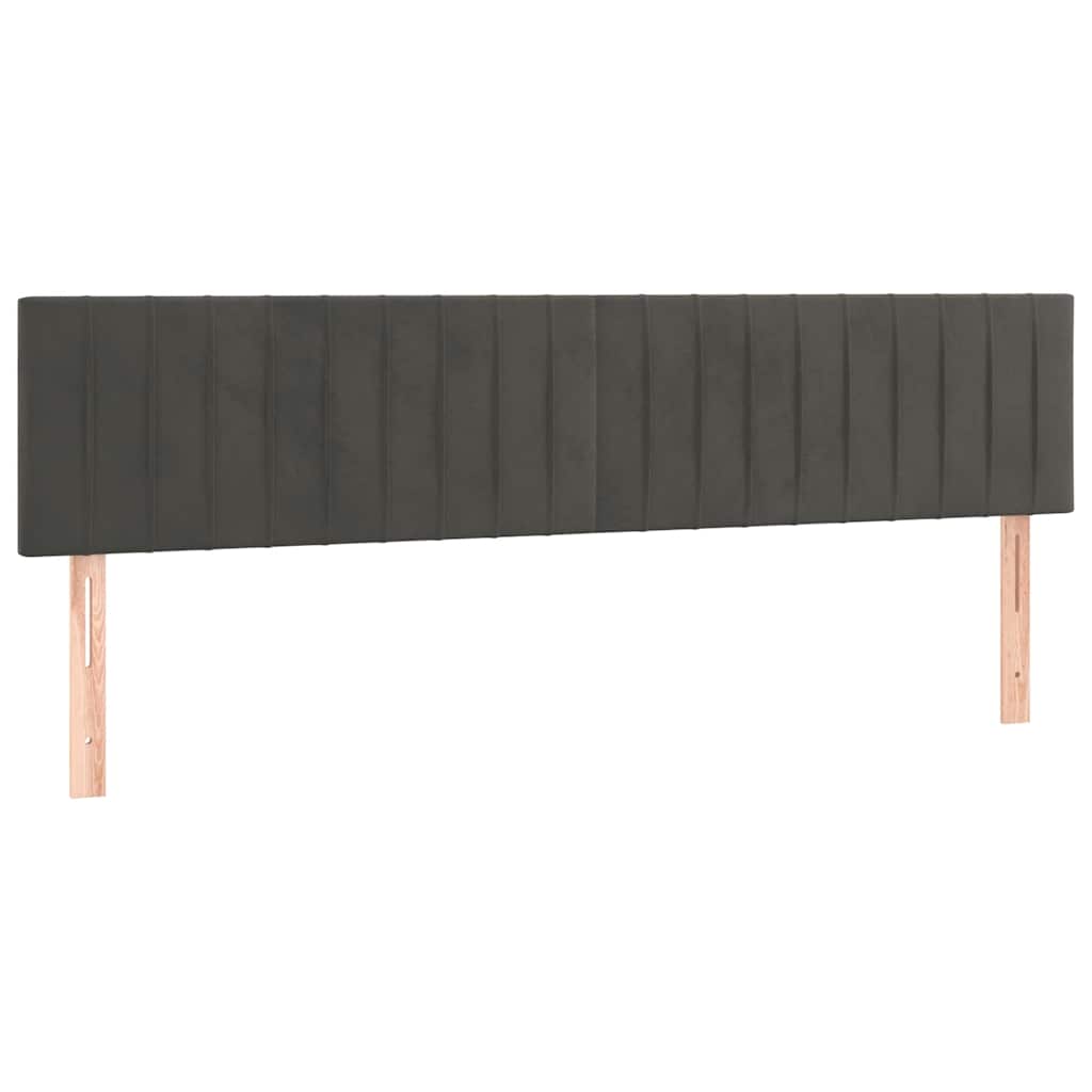Lit à sommier tapissier avec matelas gris foncé 120x190 cm velours