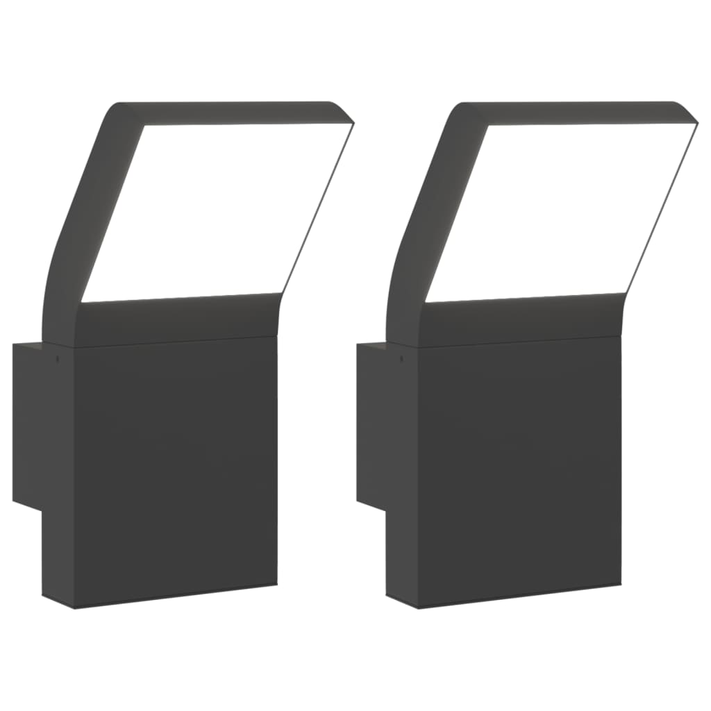 Appliques d'extérieur LED 2 pcs. Aluminium moulé sous pression noir