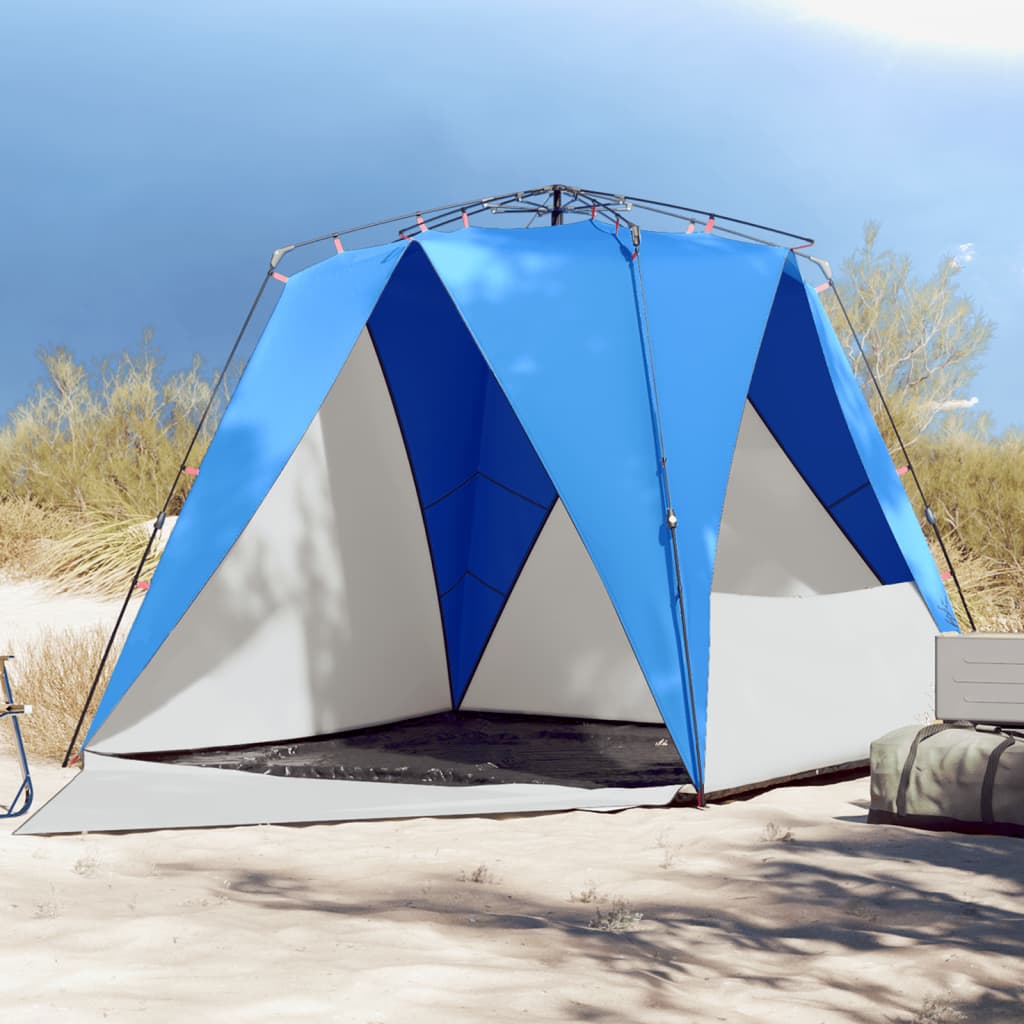 Beach Tent 4 Persons Azure Blue Quick Release Waterproof