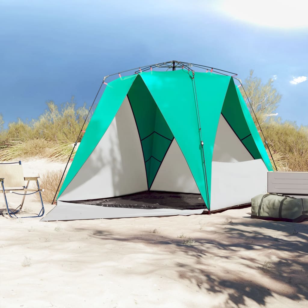 Beach Tent 4 Persons Sea Green Quick Release Waterproof