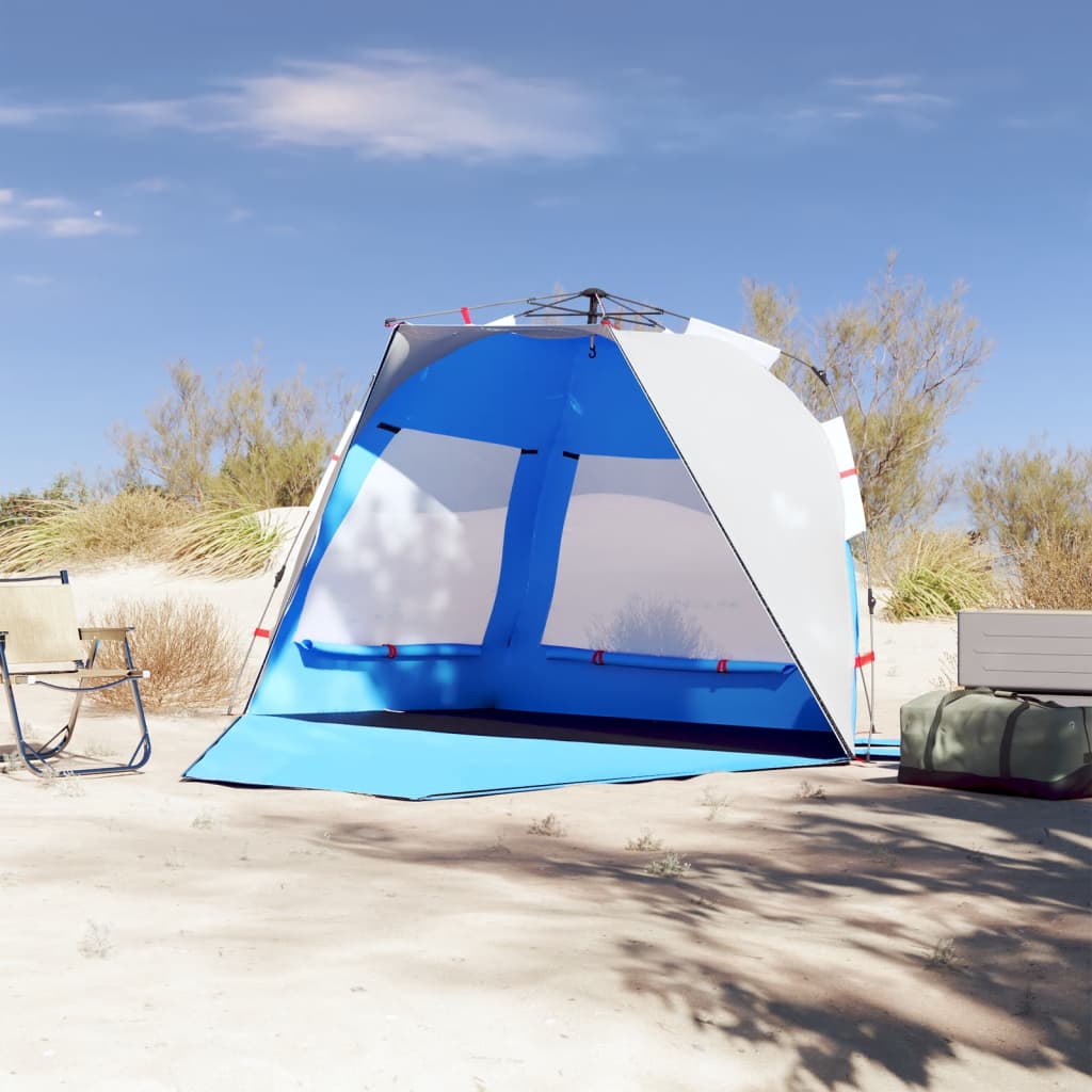 Beach Tent 3 Persons Azure Blue Quick Release Waterproof