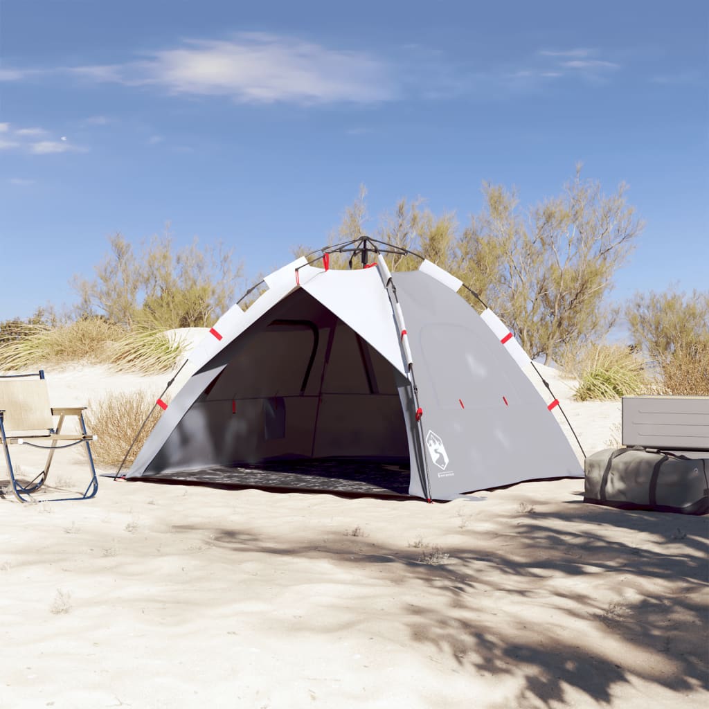 Beach Tent 3 Persons Gray Quick Release Waterproof