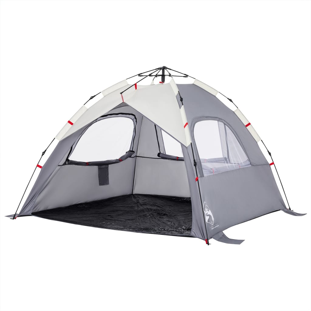 Beach Tent 3 Persons Gray Quick Release Waterproof