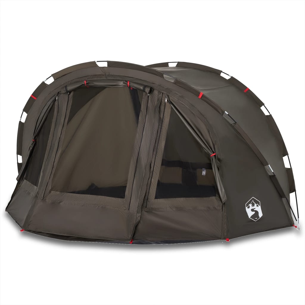 Fishing Tent 4 Persons Brown Waterproof