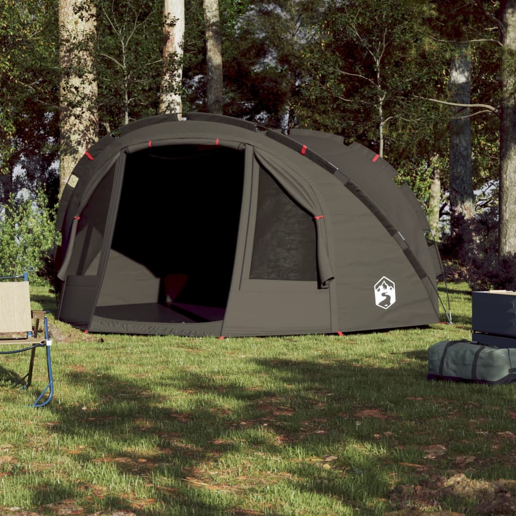 Fishing Tent 4 Persons Brown Waterproof