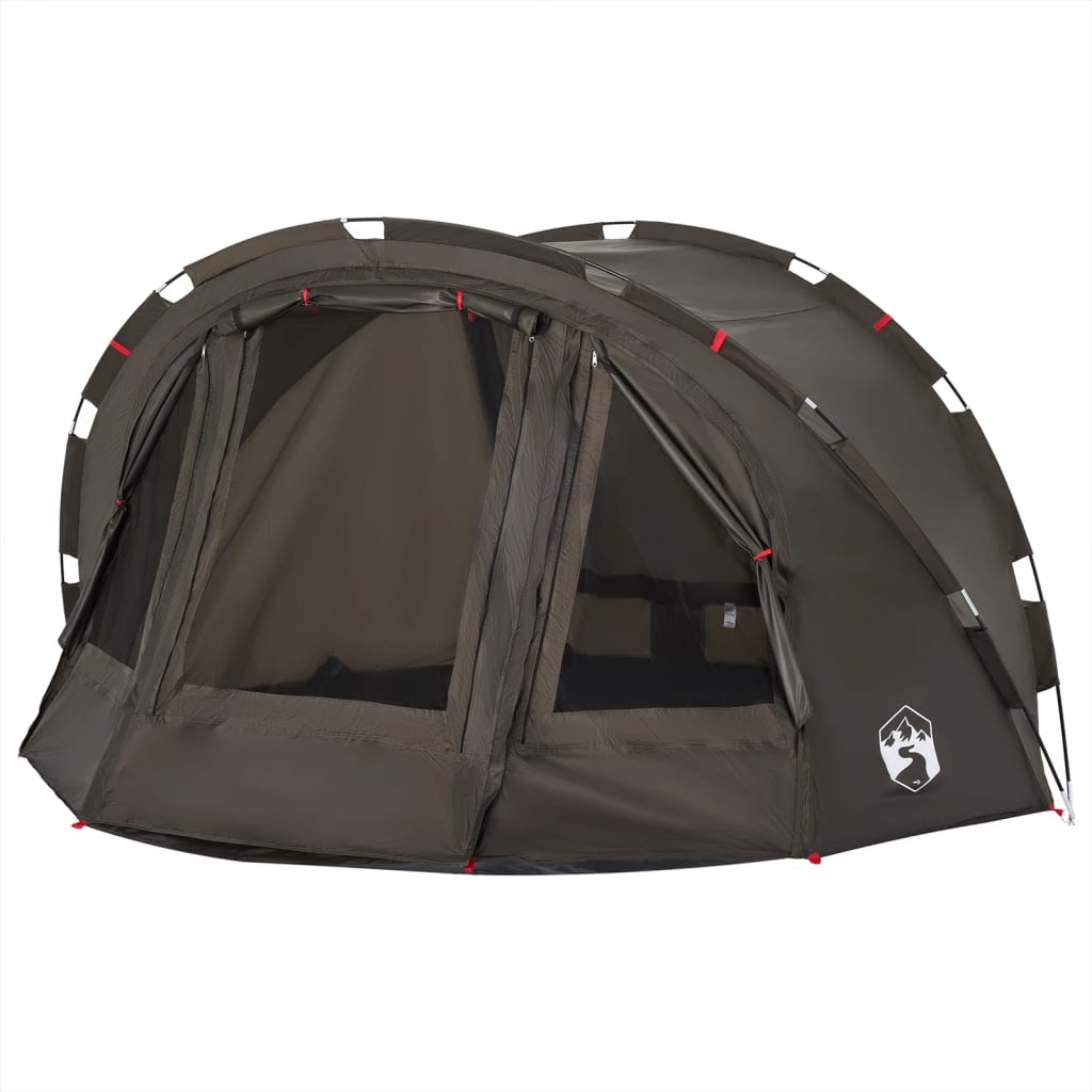 Fishing Tent 4 Persons Brown Waterproof