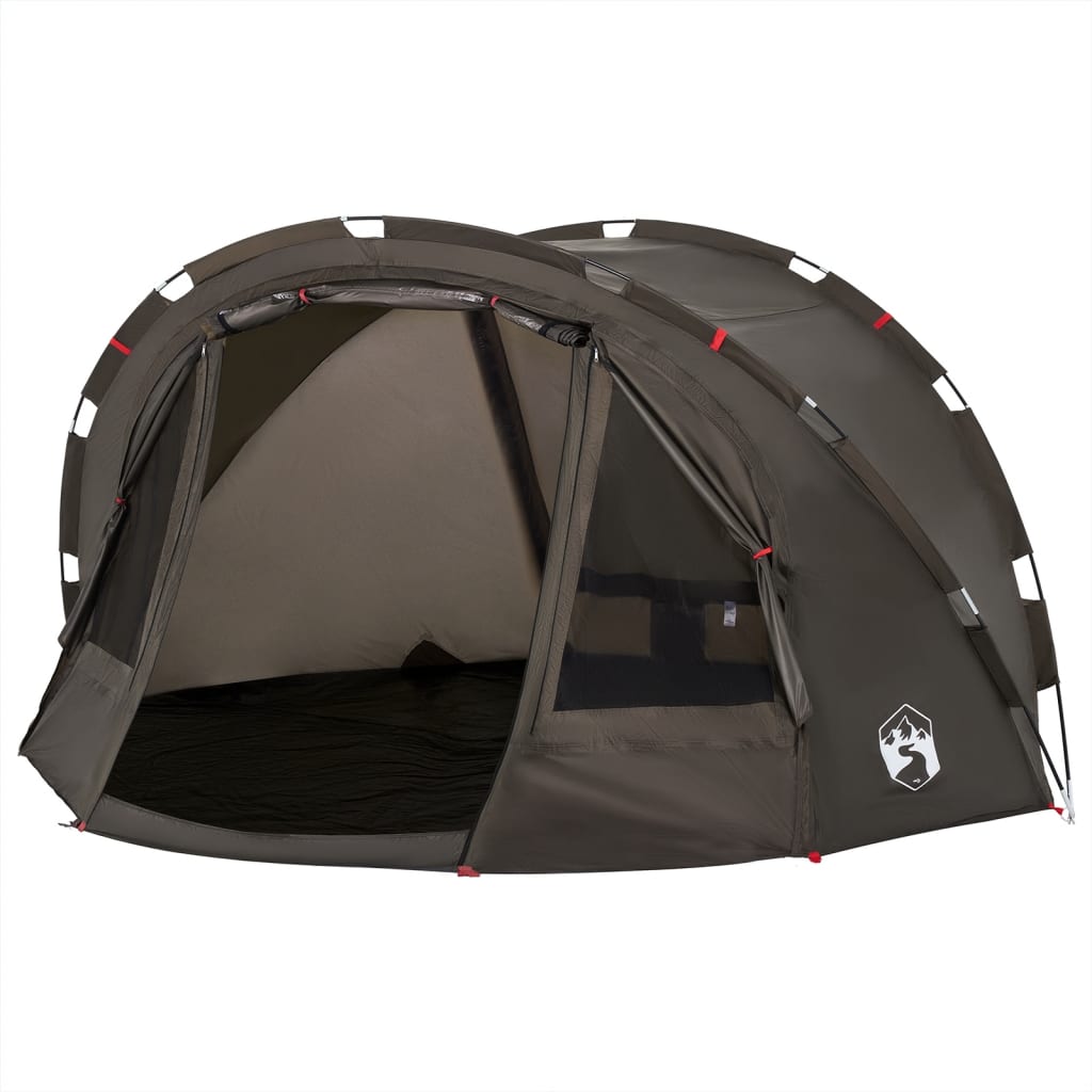 Fishing Tent 4 Persons Brown Waterproof