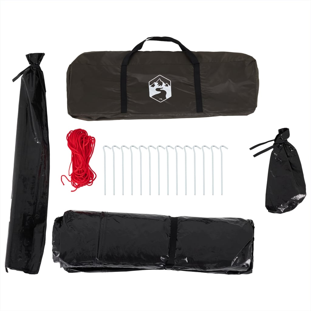 Fishing Tent 4 Persons Brown Waterproof