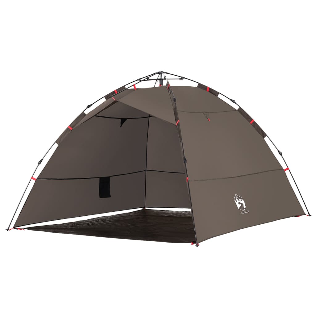 Fishing Tent 4 Persons Brown Quick Release