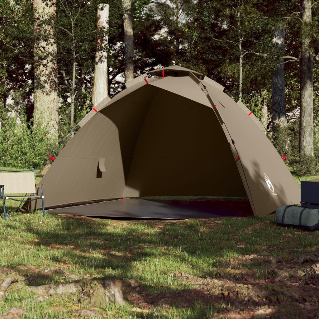 Fishing Tent 4 Persons Brown Quick Release