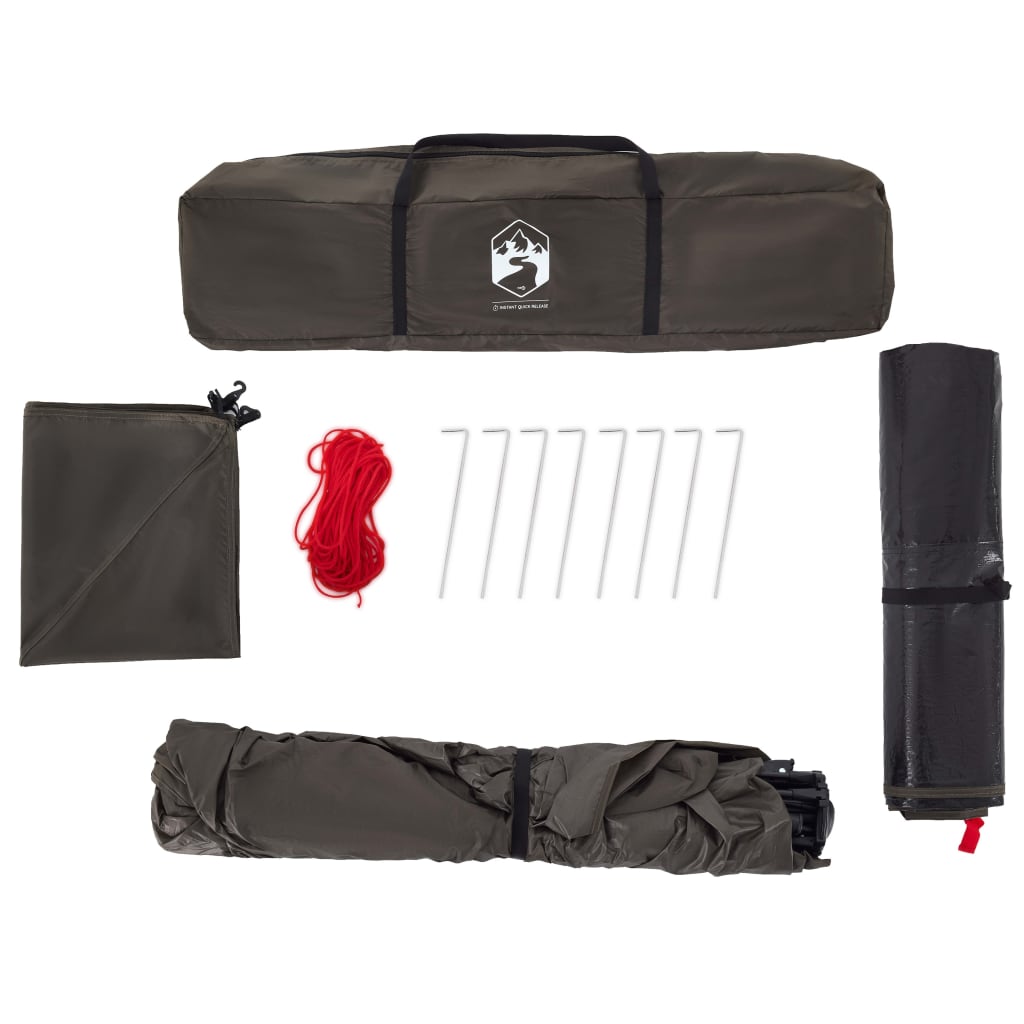 Fishing Tent 4 Persons Brown Quick Release