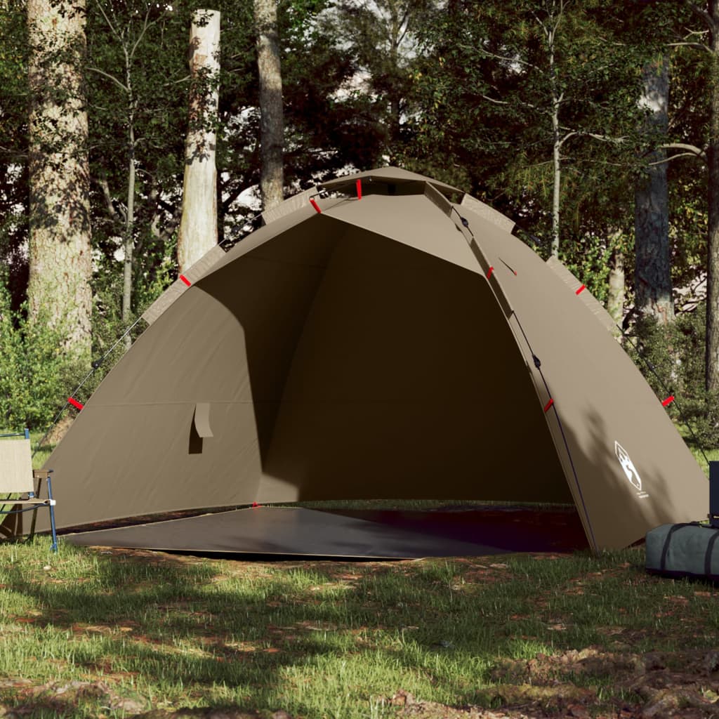 Fishing Tent 4 Persons Brown Quick Release