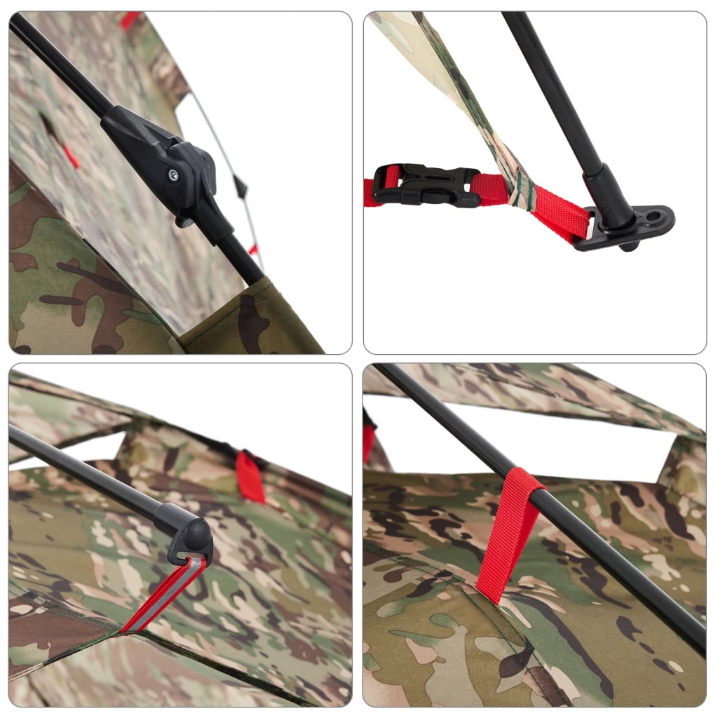 Tente de pêche 4 personnes motif camouflage dégagement rapide
