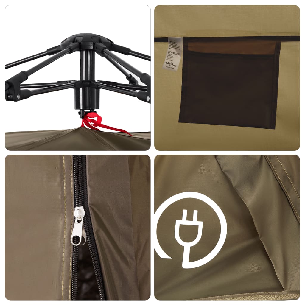 Fishing Tent 4 Persons Olive Green Quick Release