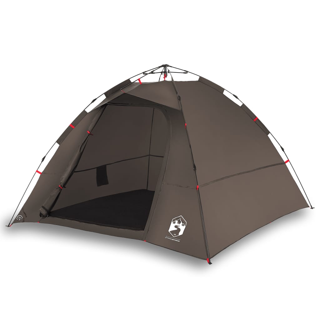 Fishing Tent 4 Persons Brown Quick Release