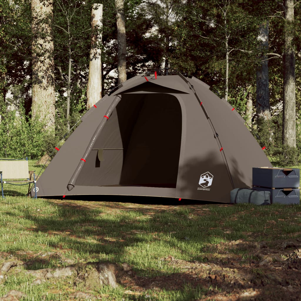 Fishing Tent 4 Persons Brown Quick Release