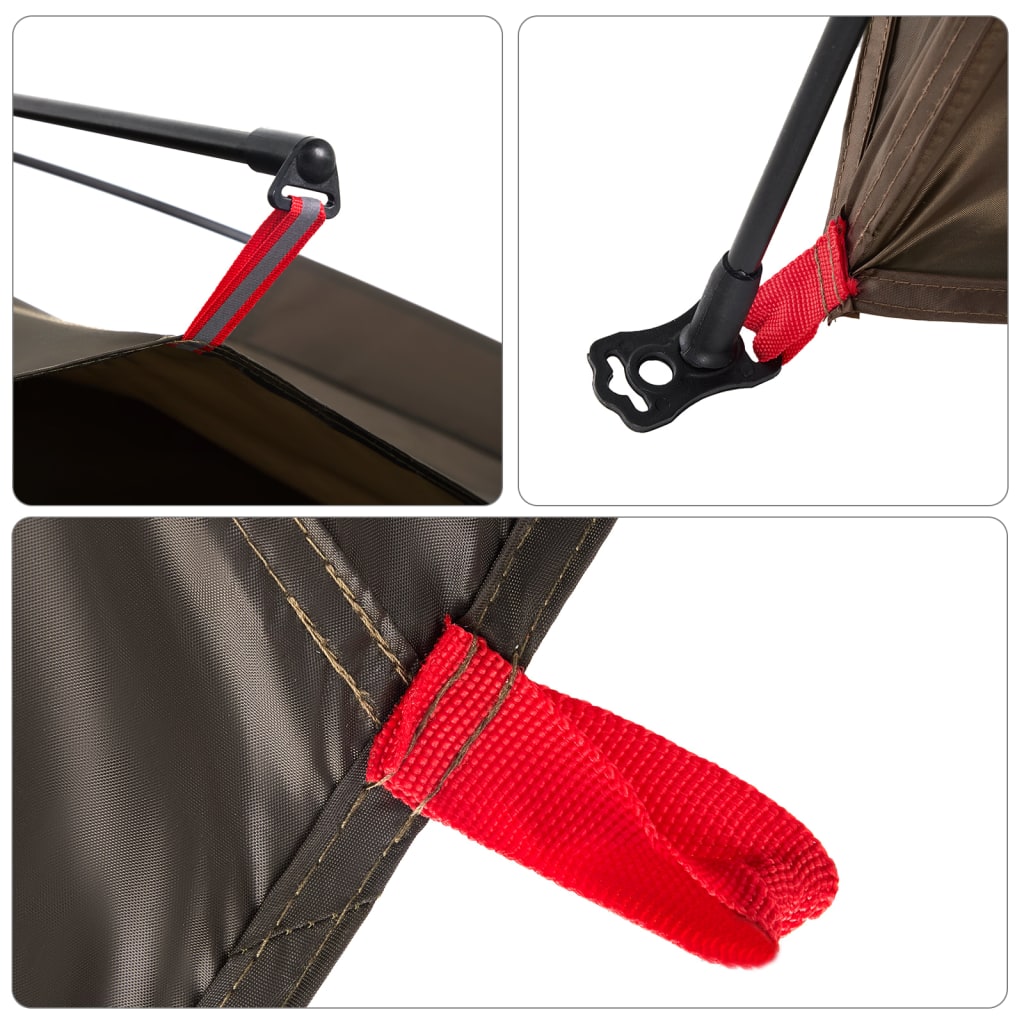 Fishing Tent 4 Persons Brown Quick Release
