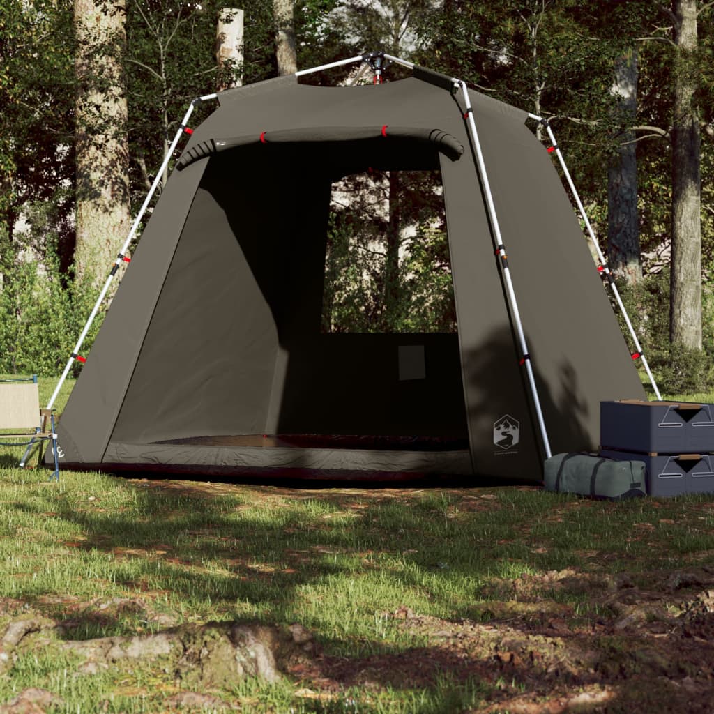 Fishing Tent 4 Persons Brown Quick Release
