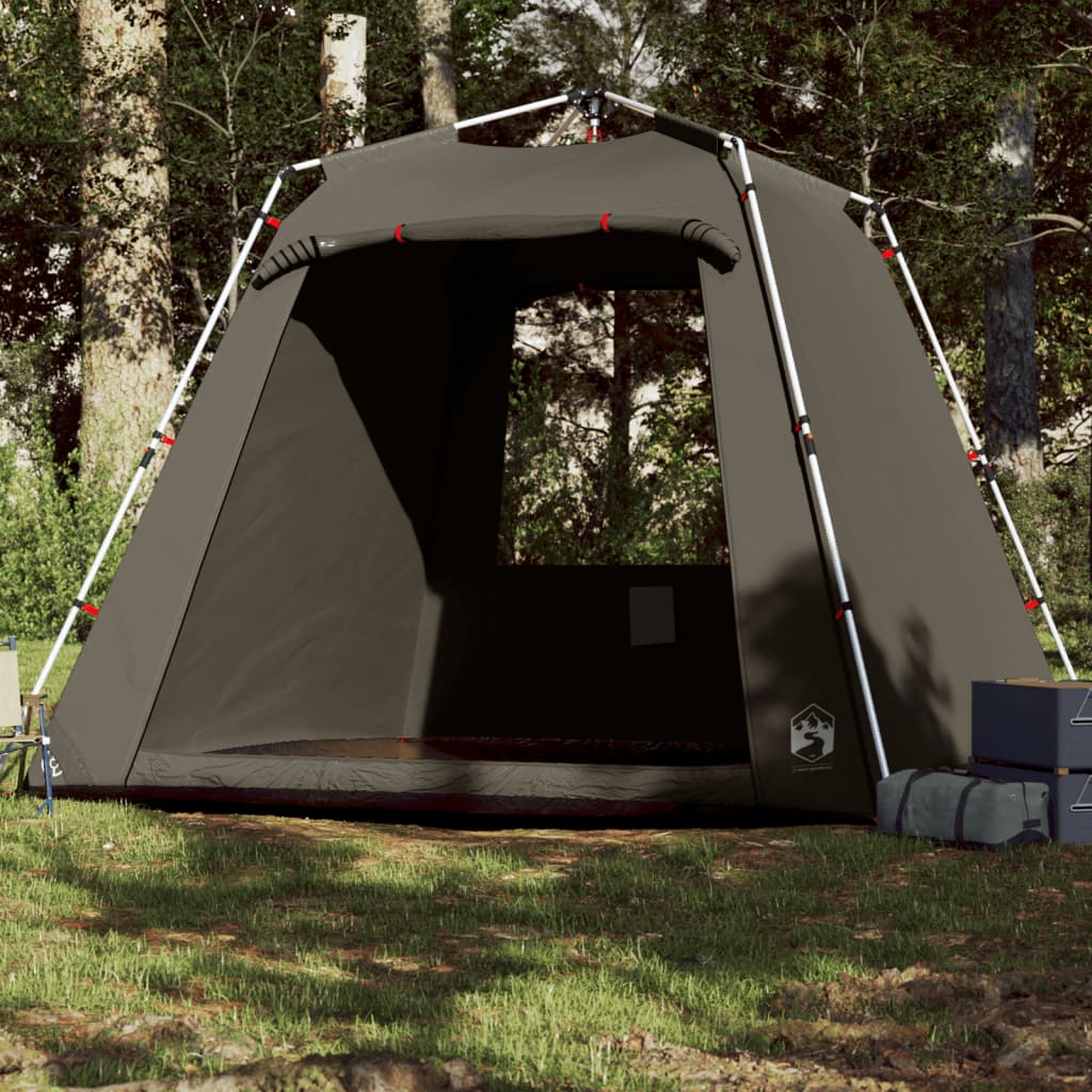 Fishing Tent 4 Persons Brown Quick Release