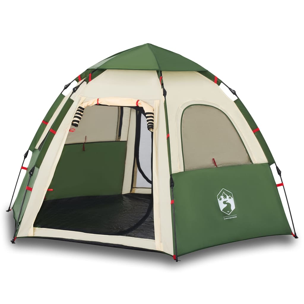 Camping Tent 4 Persons Green Quick Release