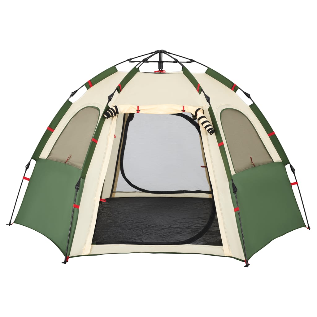 Camping Tent 4 Persons Green Quick Release
